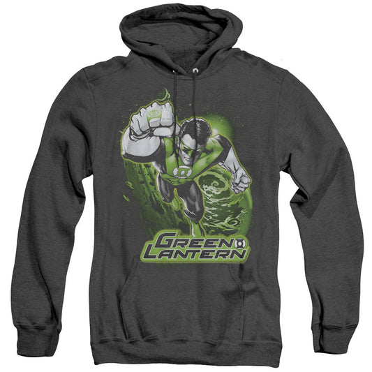 Justice League Of America Green Lantern Green & Gray Heather Mens Hoodie Black
