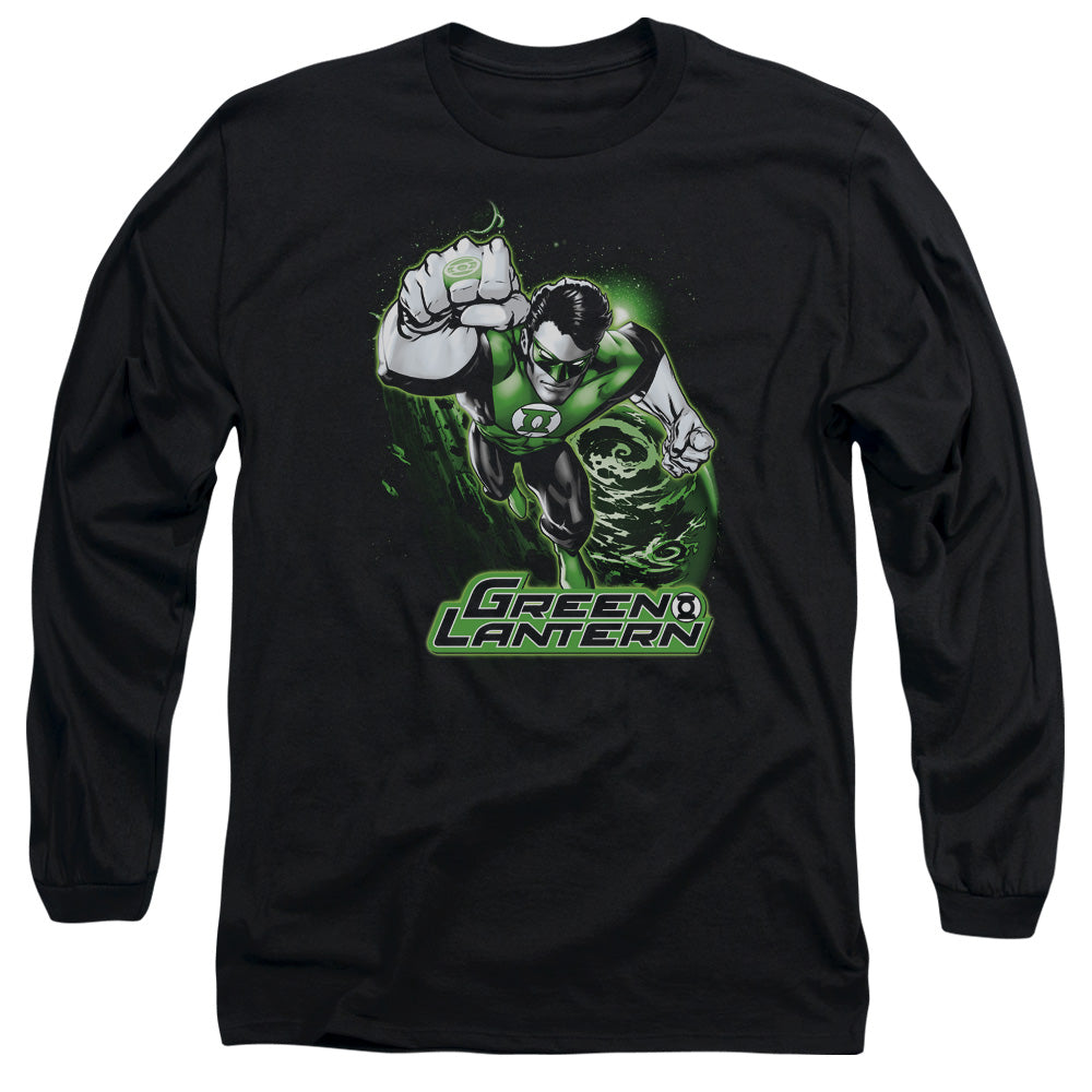 Jla Green Lantern Green & Gray Mens Long Sleeve Shirt Black Officially Licensed