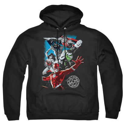 Justice League Of America Galactic Attack Mens Hoodie Black