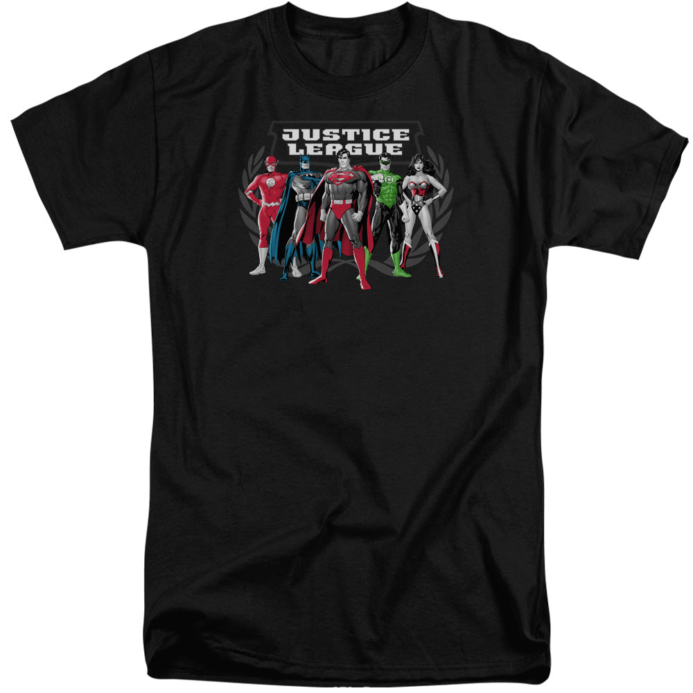 Justice League the Big Five Mens Tall T Shirt Black