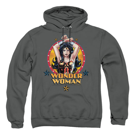 Justice League Of America Powerful Woman Mens Hoodie Charcoal