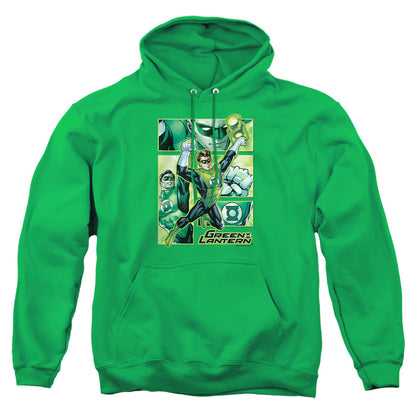 Justice League Of America Green Lantern Panels Mens Hoodie Kelly Green