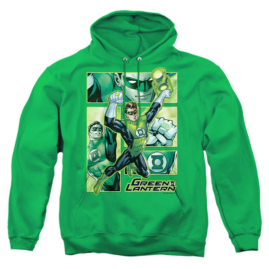 Justice League Of America Green Lantern Panels Mens Hoodie Kelly Green