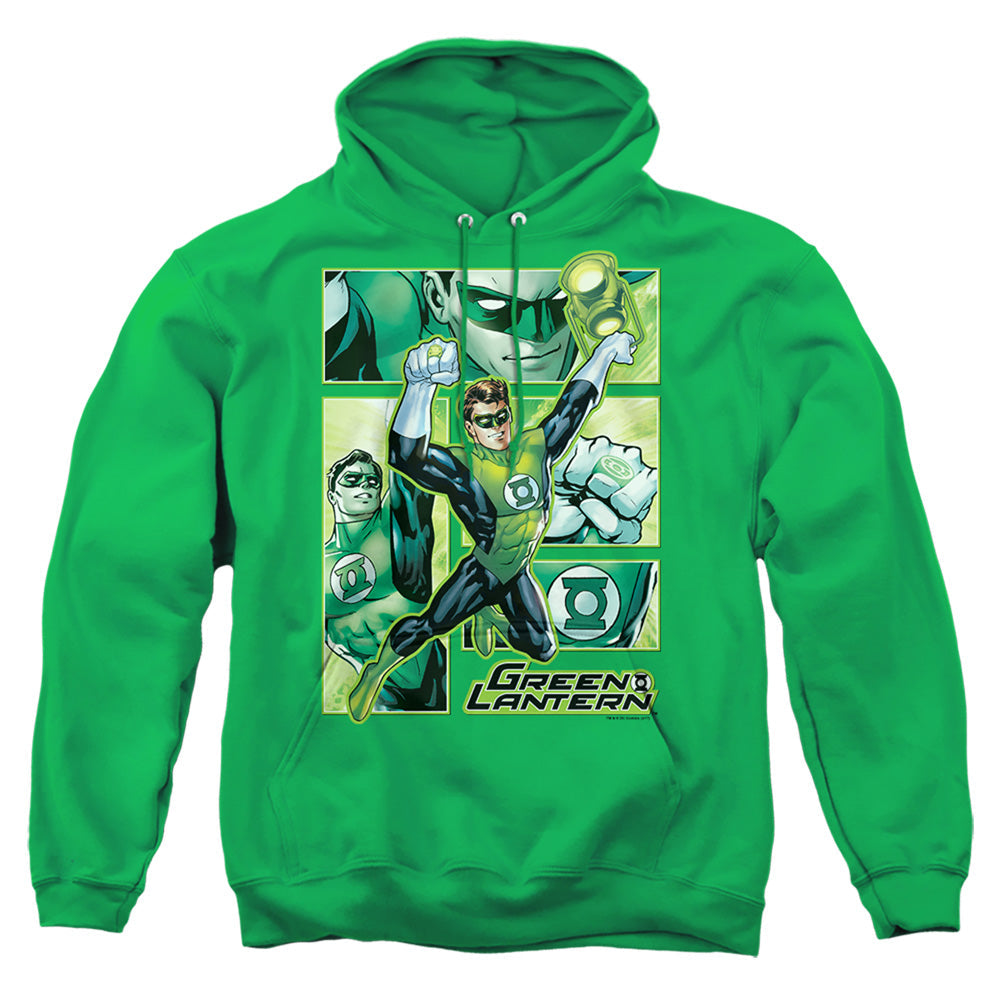 Justice League Of America Green Lantern Panels Mens Hoodie Kelly Green