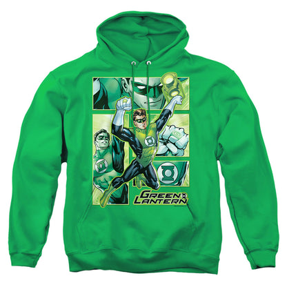 Justice League Of America Green Lantern Panels Mens Hoodie Kelly Green