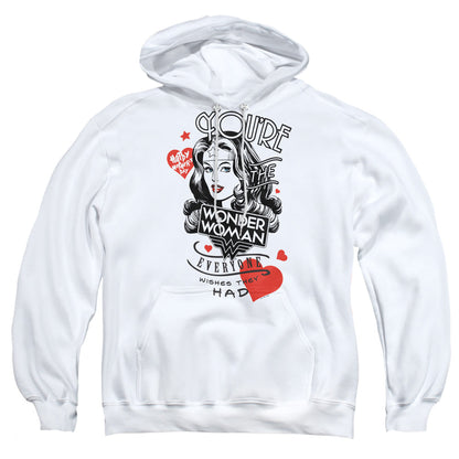 Justice League Core Everyone Wishes Mens Hoodie White