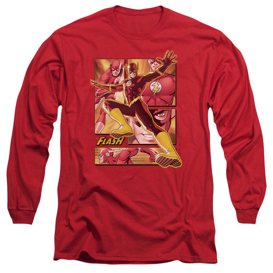 Jla Flash Mens Long Sleeve Shirt Red Officially Licensed