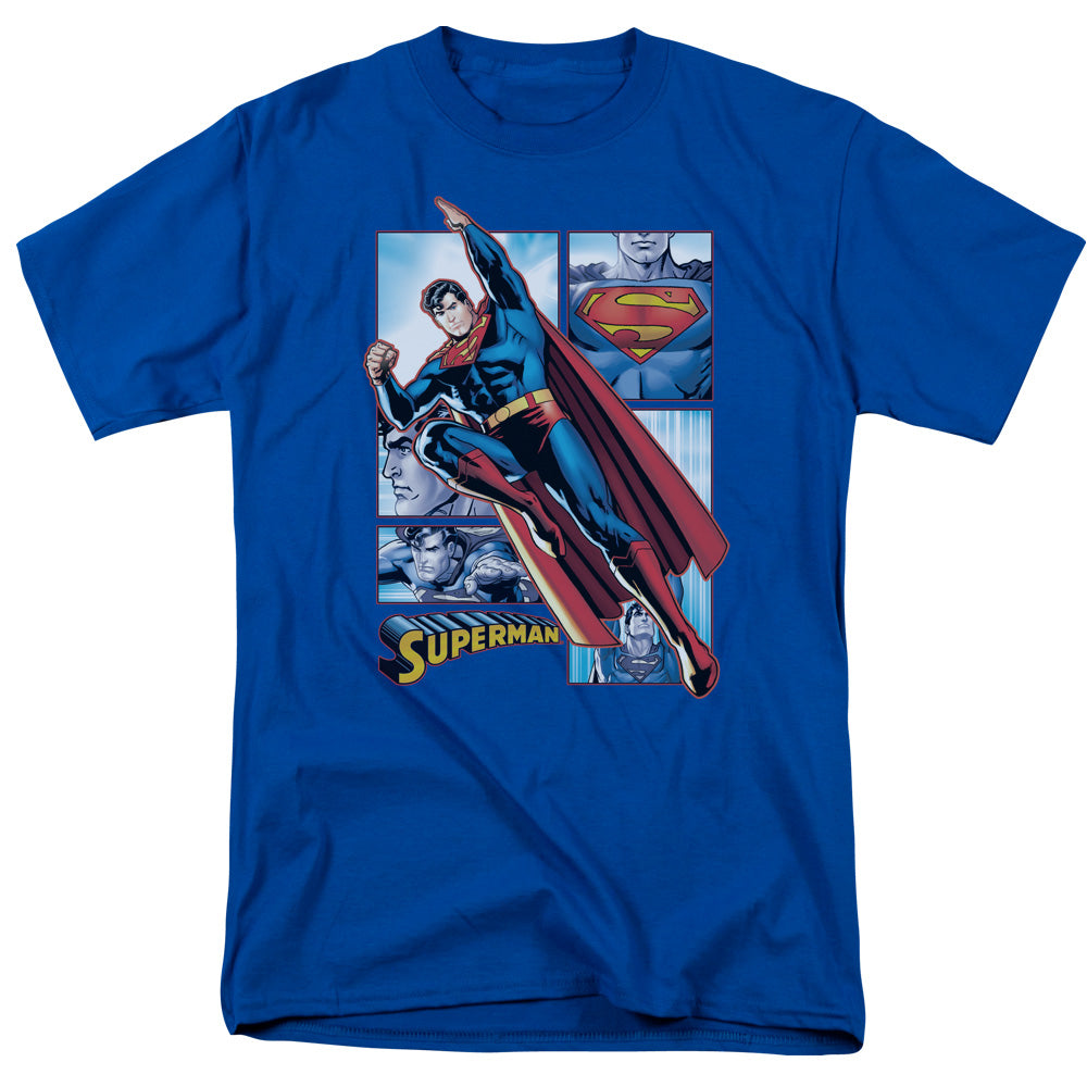 Justice League Of America Superman Panels Mens T Shirt Royal Blue