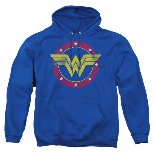 Justice League Wonder Woman Circle Logo Mens Hoodie Royal Blue