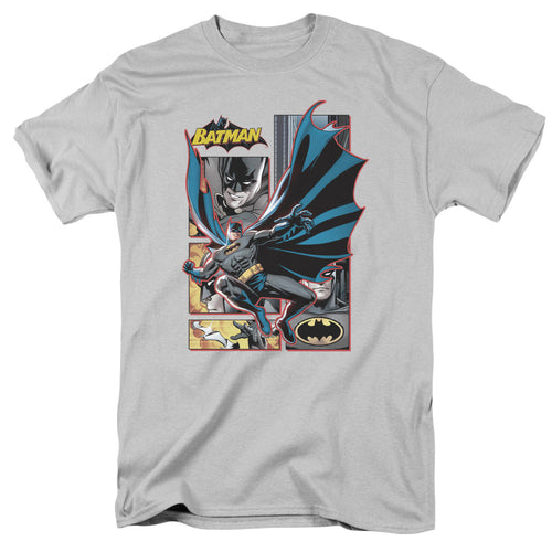 Justice League Batman Panels Mens T Shirt Silver