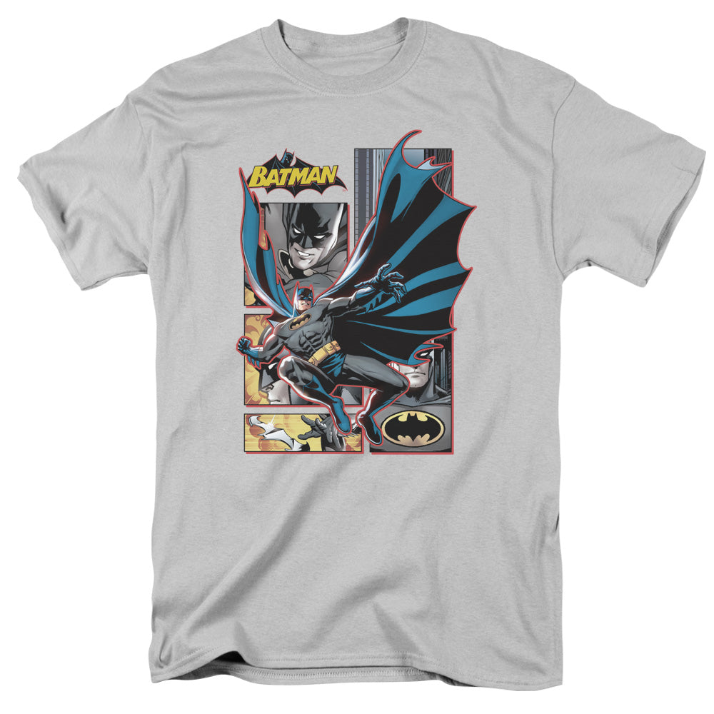 Justice League Batman Panels Mens T Shirt Silver