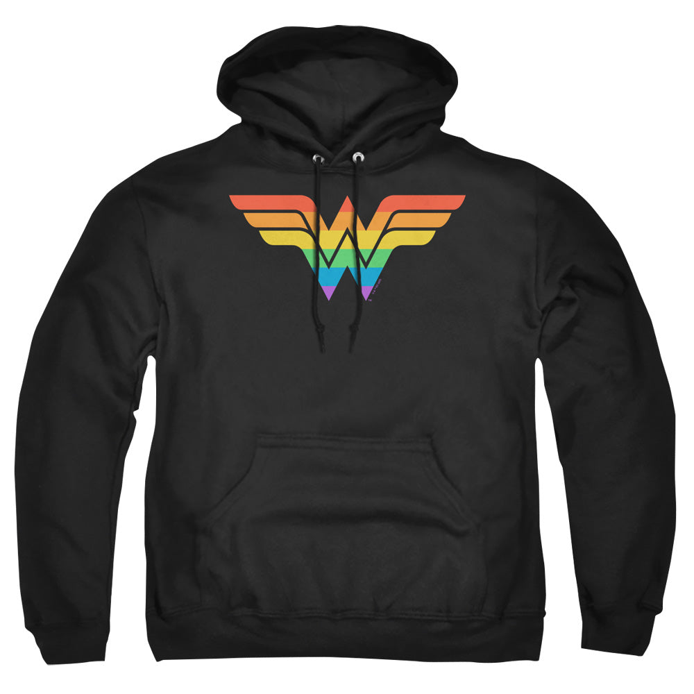 Justice League Wonder Woman Rainbow Mens Hoodie Black