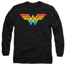 Load image into Gallery viewer, Justice League Wonder Woman Rainbow Mens Long Sleeve Shirt Black Officially Licensed
