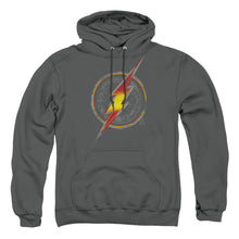 Load image into Gallery viewer, Justice League Flash Busted Logo Mens Hoodie Charcoal
