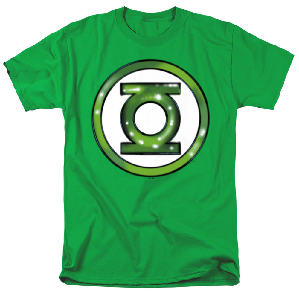 Justice League Green Lantern Airbrush Logo Mens T Shirt Kelly Green
