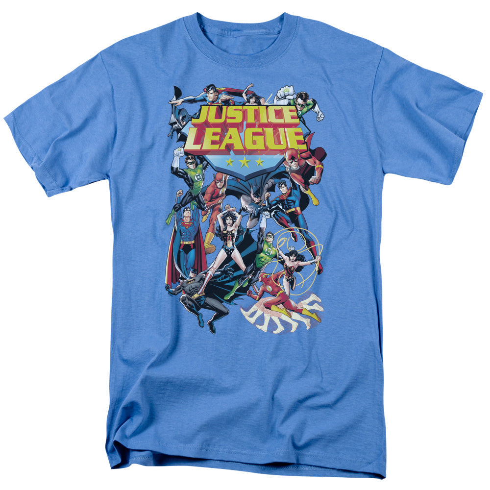 Justice League Of America League A Plenty Mens T Shirt Carolina Blue