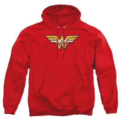 Justice League Of America Golden Mens Hoodie Red