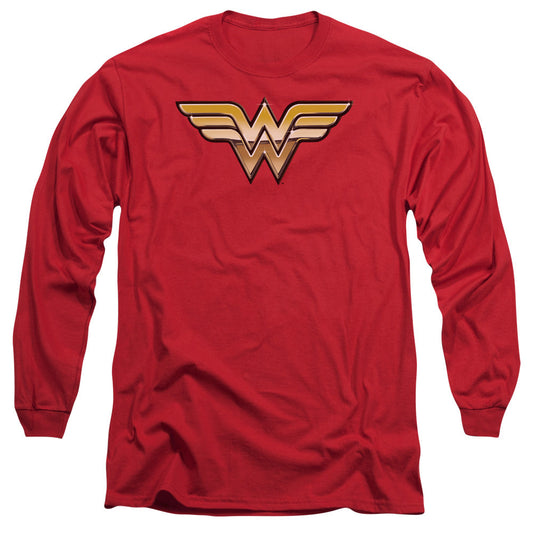 Jla Golden Mens Long Sleeve Shirt Red Officially Licensed