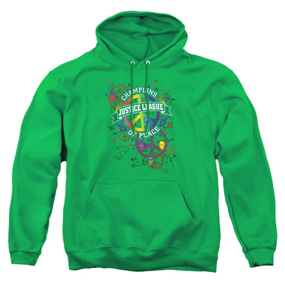 Justice League Of America Peace League Mens Hoodie Kelly Green