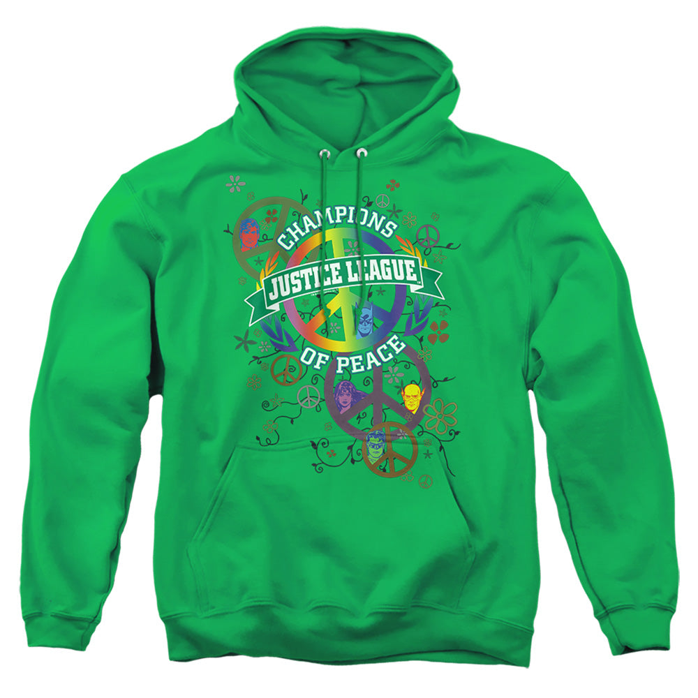 Justice League Of America Peace League Mens Hoodie Kelly Green