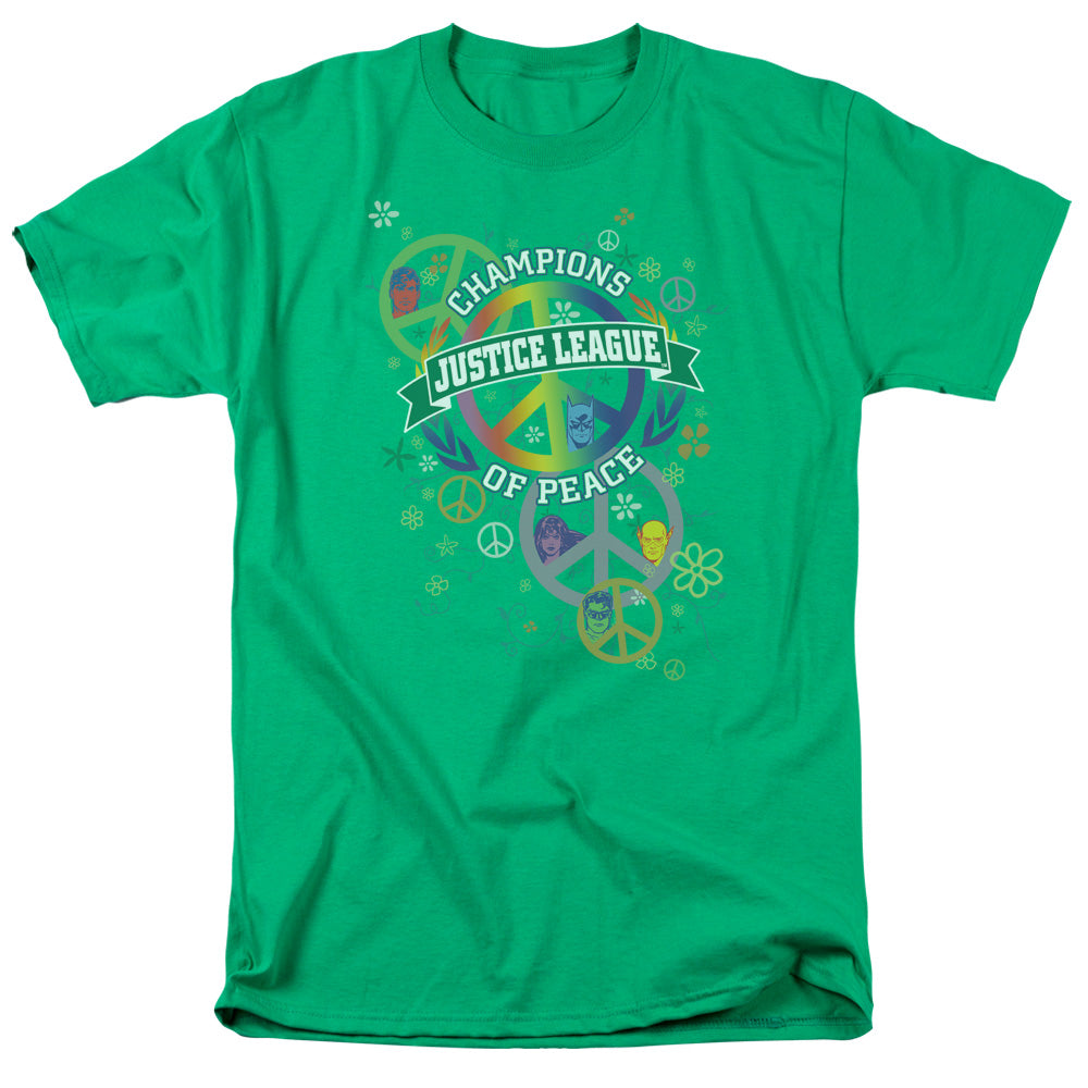 Justice League Of America Peace League Mens T Shirt Kelly Green