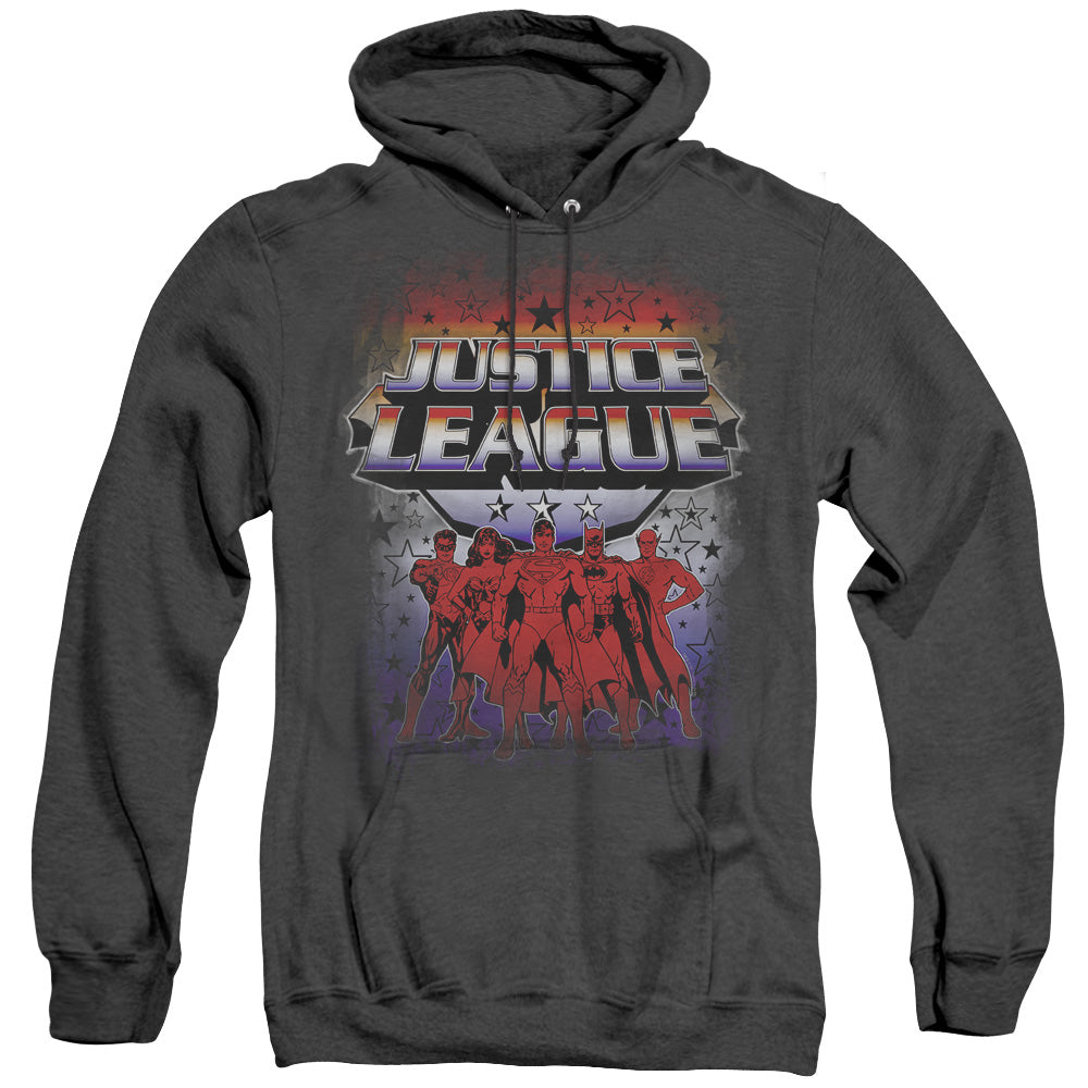 Justice League Of America Star League Heather Mens Hoodie Black