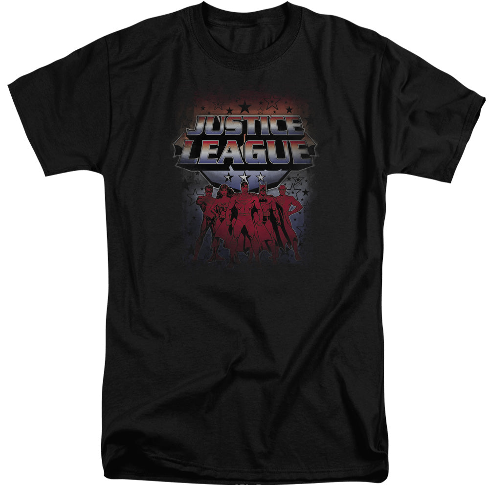 Justice League Star League Mens Tall T Shirt Black