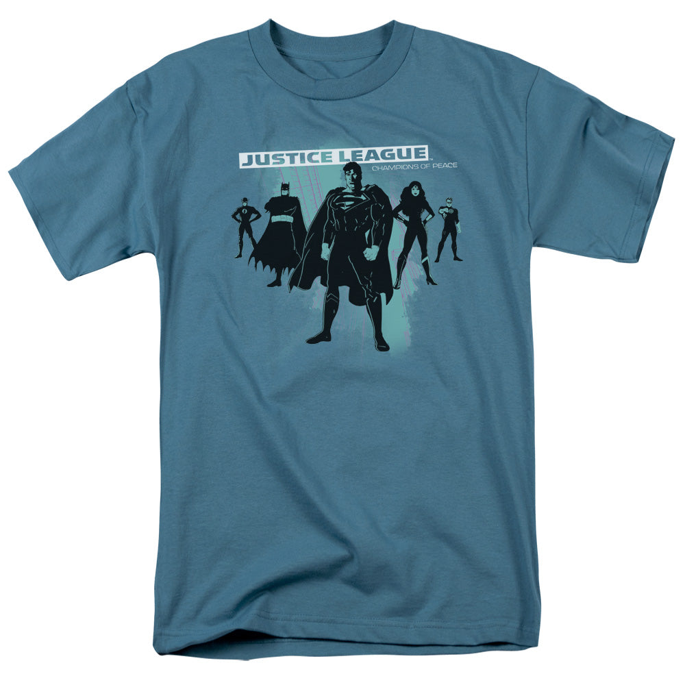 Justice League Stand Mens T Shirt Slate