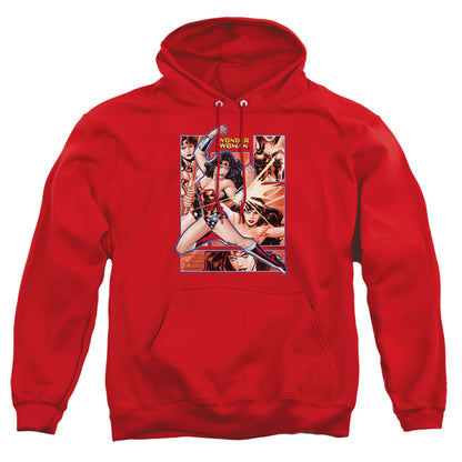 Justice League Of America Wonder Woman Panels Mens Hoodie Red