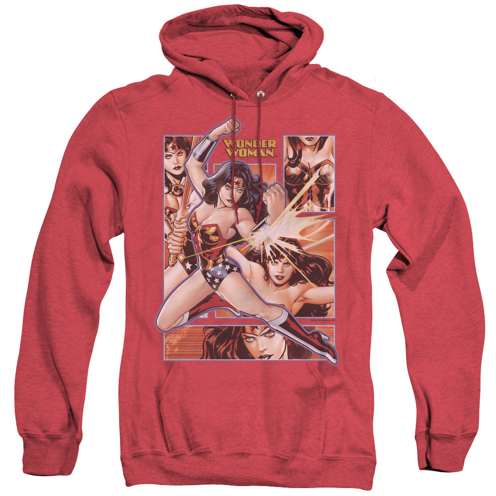 Justice League Of America Wonder Woman Panels Heather Mens Hoodie Red