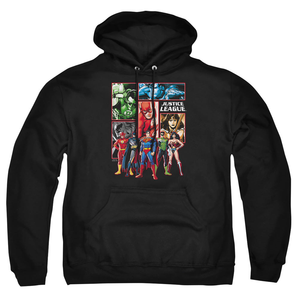 Justice League Of America Justice League Panels Mens Hoodie Black