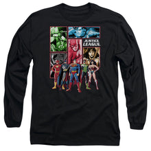 Load image into Gallery viewer, Jla Justice League Panels Mens Long Sleeve Shirt Black Officially Licensed
