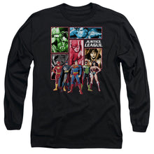 Load image into Gallery viewer, Jla Justice League Panels Mens Long Sleeve Shirt Black Officially Licensed
