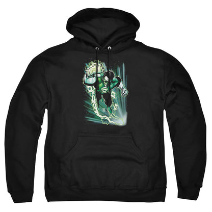 Justice League Of America Emerald Energy Mens Hoodie Black