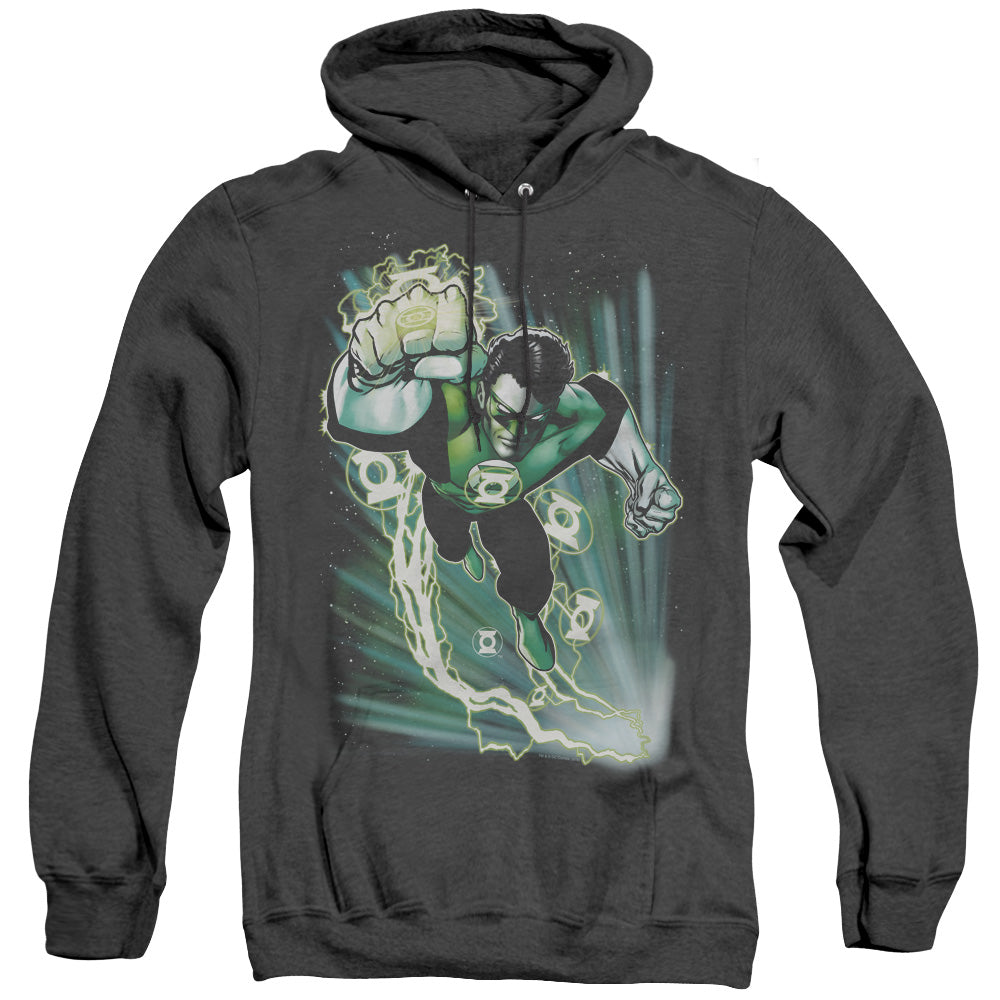 Justice League Of America Emerald Energy Heather Mens Hoodie Black