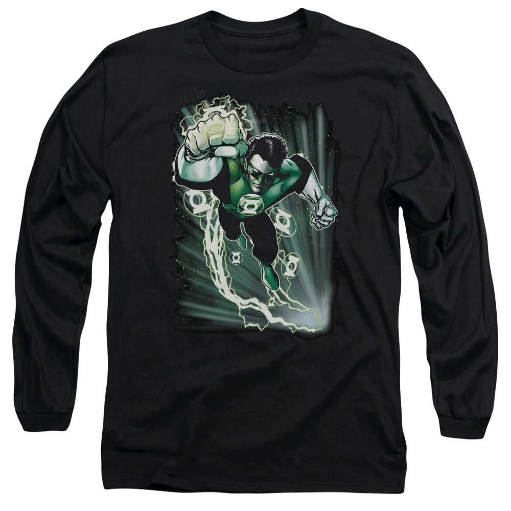 Jla Emerald Energy Mens Long Sleeve Shirt Black Officially Licensed