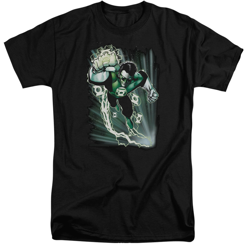 Justice League Emerald Energy Mens Tall T Shirt Black