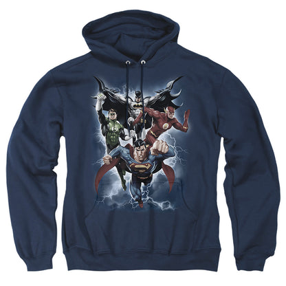 Justice League Of America The Coming Storm Mens Hoodie Navy