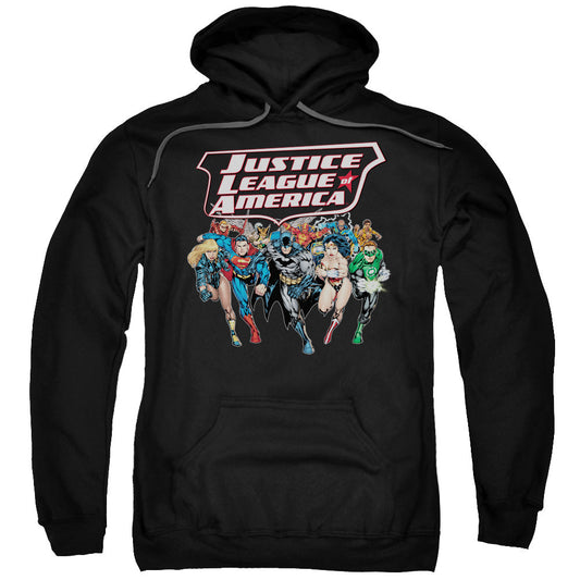 Justice League Charging Justice Mens Hoodie Black