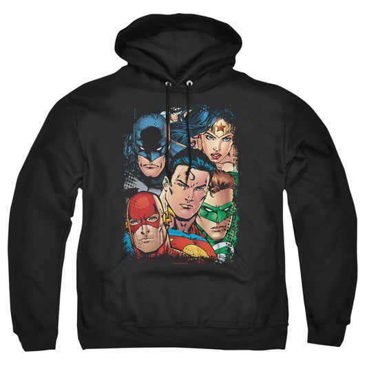 Justice League Of America Up Close And Personal Mens Hoodie Black