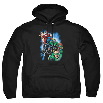Justice League Of America Heroes Unite Mens Hoodie Black