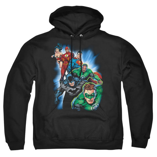 Justice League Of America Heroes Unite Mens Hoodie Black