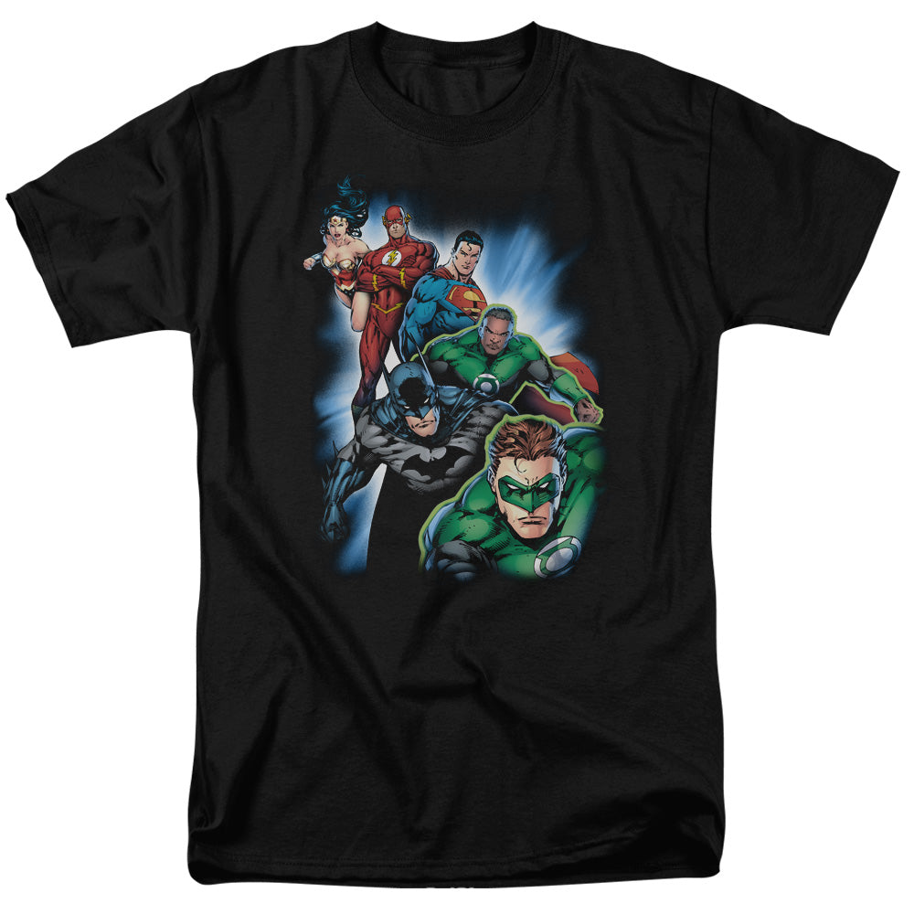 Justice League Of America Heroes Unite Mens T Shirt Black