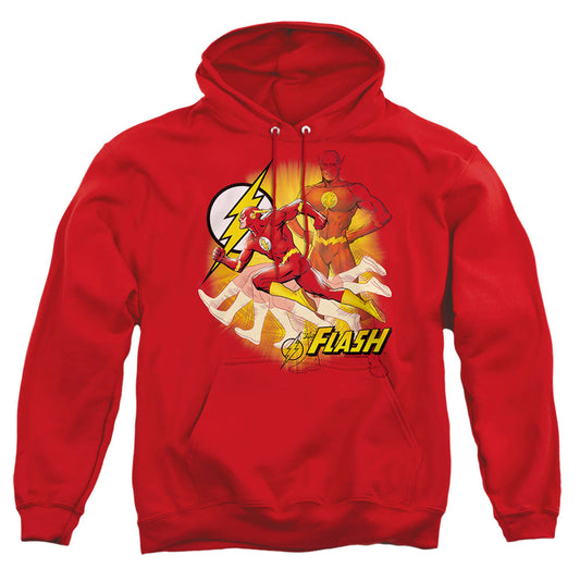 Justice League Of America Lightning Fast Mens Hoodie Red