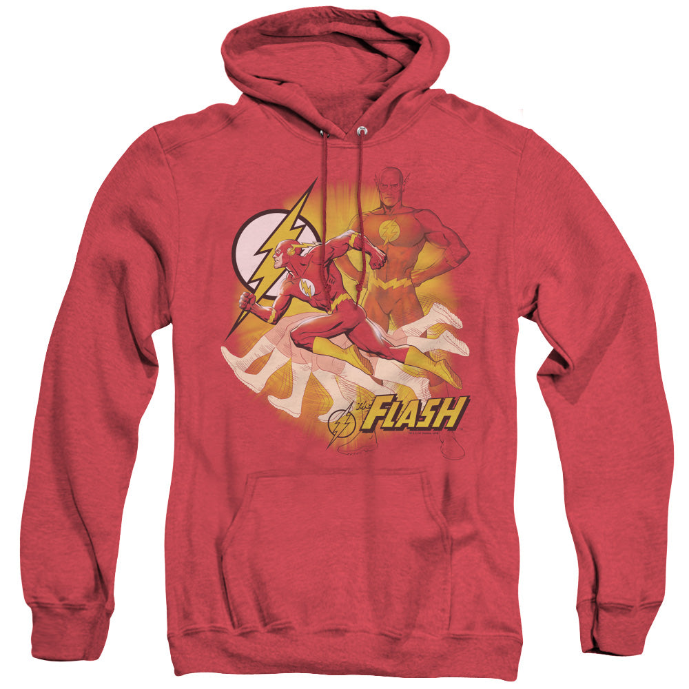 Justice League Of America Lightning Fast Heather Mens Hoodie Red