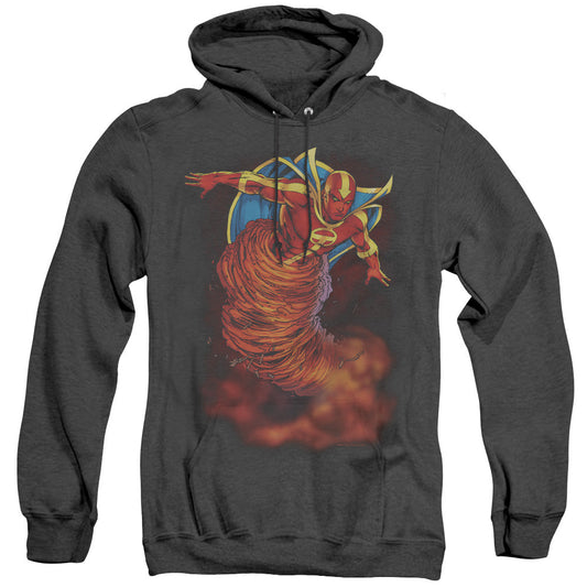 Justice League Of America Tornado Cloud Heather Mens Hoodie Black