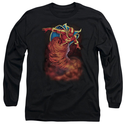 Jla Tornado Cloud Mens Long Sleeve Shirt Black Officially Licensed