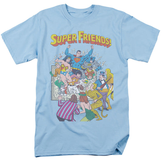 Justice League Of America Super Friends #1 Mens T Shirt Light Blue