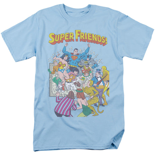 Justice League Of America Super Friends #1 Mens T Shirt Light Blue