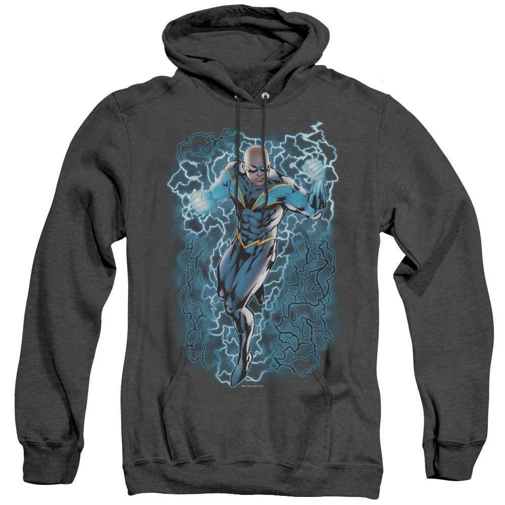 Justice League Of America Black Lightning Bolts Heather Mens Hoodie Black